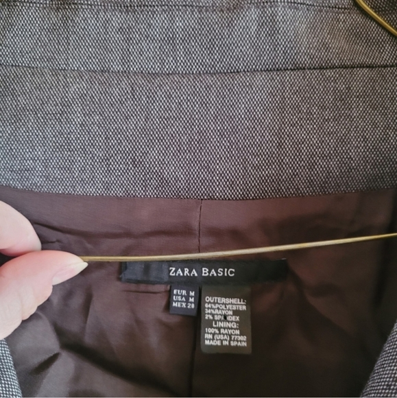 ZARA Basic Women's Peplum Tweed Double Breasted Blazer - Picture 2 of 4